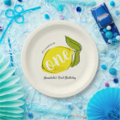 Lemon 1e Verjaardag Licht Geel Papier Bord (Feest)