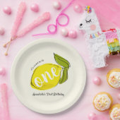 Lemon 1e Verjaardag Licht Geel Papier Bord (Feest)