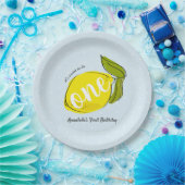 Lemon 1e Verjaardag Lichtblauw Papier Bord (Feest)