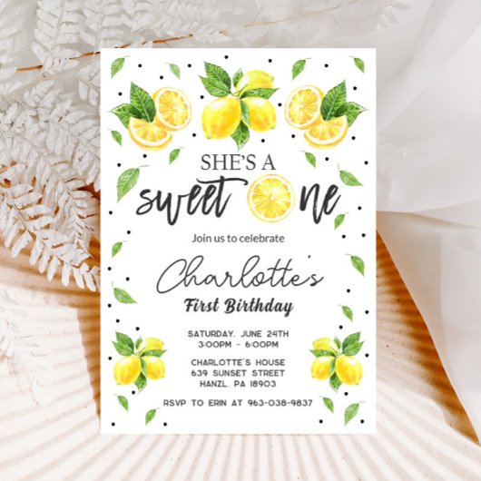 Lemon 1e verjaardag uitnodiging
