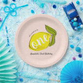 Lemon 1st Birthday Blush Pink Paper Bord (Feest)