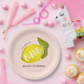 Lemon 1st Birthday Blush Pink Paper Bord (Feest)