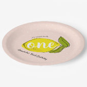 Lemon 1st Birthday Blush Pink Paper Bord (Gekanteld)