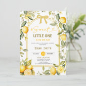 Lemon A Sweet Little One Baby shower Uitnodigen Kaart (Staand voorkant)