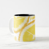 Lemon Abstract Pop Tie Dye Tweekleurige Koffiemok (Voorkant links)