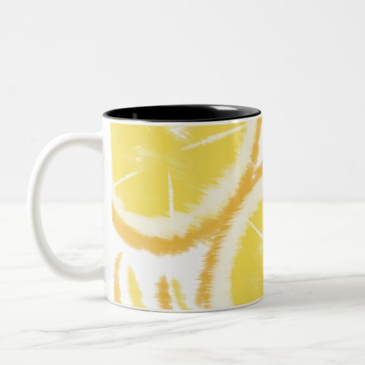 Lemon Abstract Pop Tie Dye Tweekleurige Koffiemok (Links)