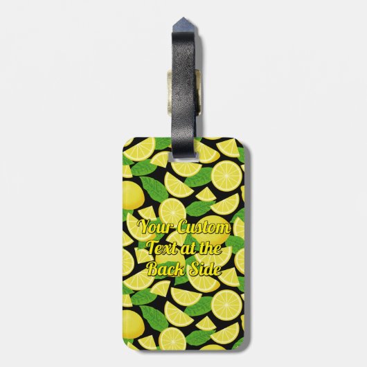 Lemon-achtergrond Bagagelabel (Achterkant verticaal)