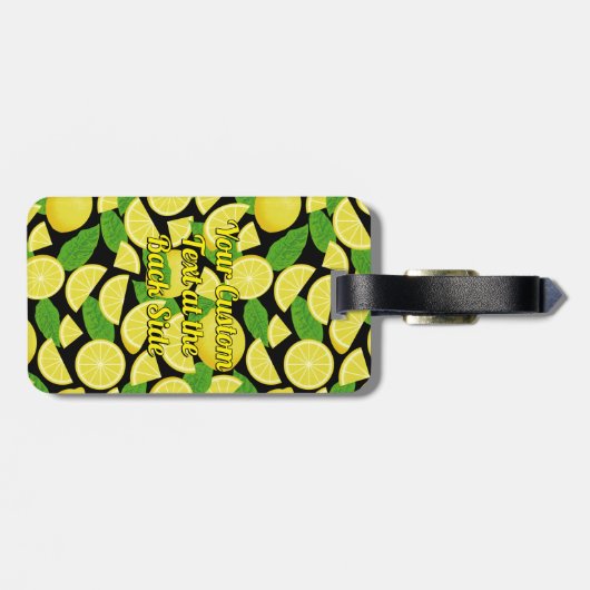 Lemon-achtergrond Bagagelabel (Achterkant horizontaal)