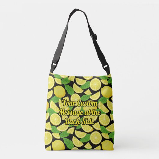 Lemon-achtergrond Crossbody Tas (Achterkant)
