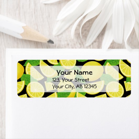 Lemon-achtergrond Etiket (Insitu)