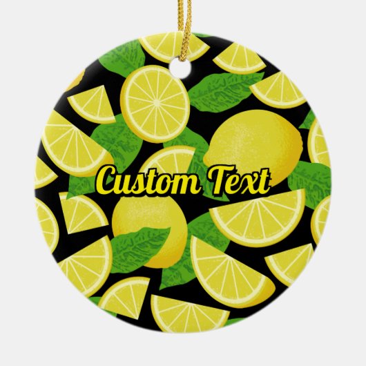 Lemon-achtergrond Keramisch Ornament (Voorkant)