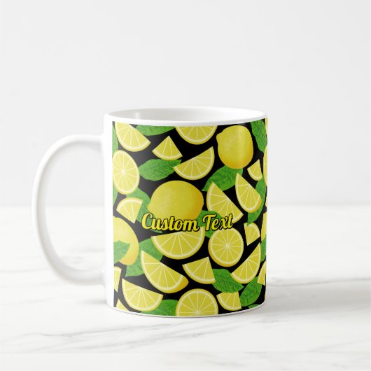 Lemon-achtergrond Koffiemok (Links)