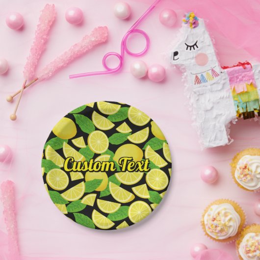 Lemon-achtergrond Papieren Bordje (Feest)