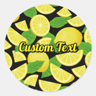 Lemon-achtergrond Ronde Sticker