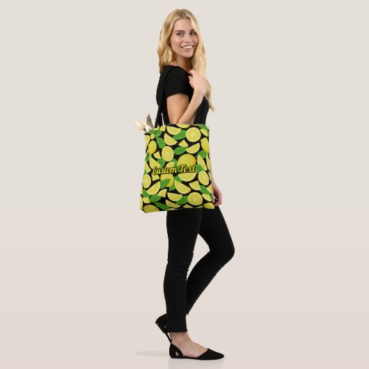 Lemon-achtergrond Tote Bag (Op model)