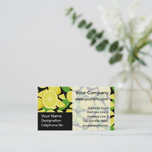 Lemon-achtergrond Visitekaartje (Staand voorkant)