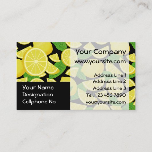 Lemon-achtergrond Visitekaartje (Voorkant)