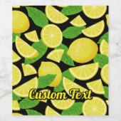 Lemon-achtergrond Wijn Etiket (Enkel label)