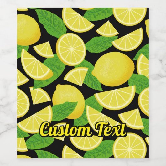 Lemon-achtergrond Wijn Etiket (Enkel label)