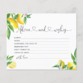 Lemon-advies en wensen vrijgezellenfeest kaart (Voorkant)