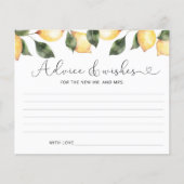 Lemon-advies en wensen vrijgezellenfeest kaart (Voorkant)