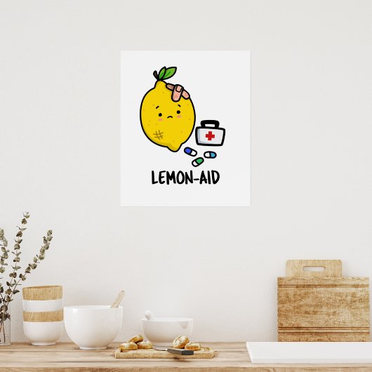 Lemon-aid Funny First Aid Lemon Pun Poster (Keuken)