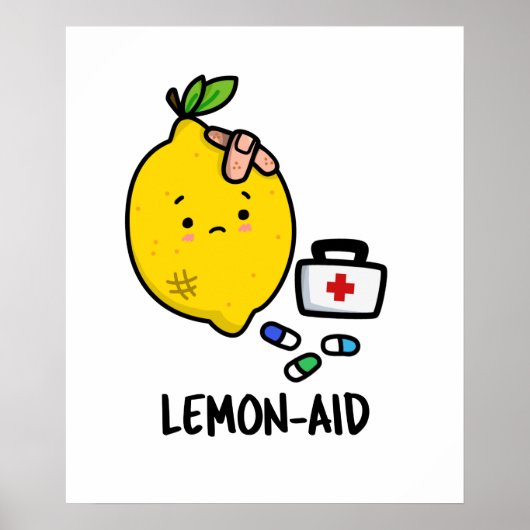Lemon-aid Funny First Aid Lemon Pun Poster (Voorkant)