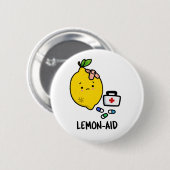 Lemon-aid Funny First Aid Lemon Pun Ronde Button 5,7 Cm (Voorkant /achterkant)
