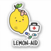 Lemon-aid Funny First Aid Lemon Pun Sticker (Voorkant)