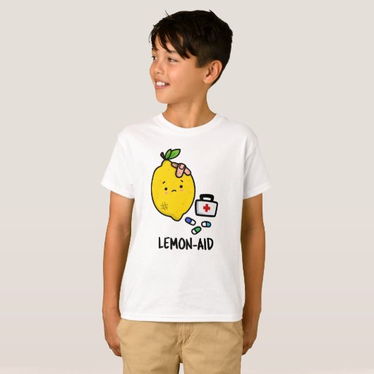 Lemon-aid Funny First Aid Lemon Pun T-shirt (Voorkant volledig)