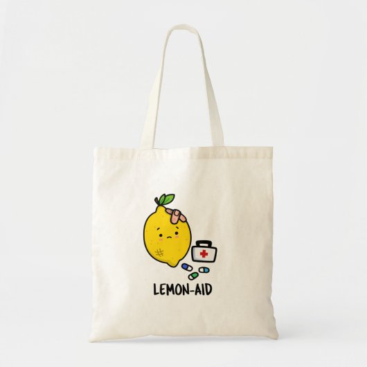 Lemon-aid Funny First Aid Lemon Pun Tote Bag (Voorkant)