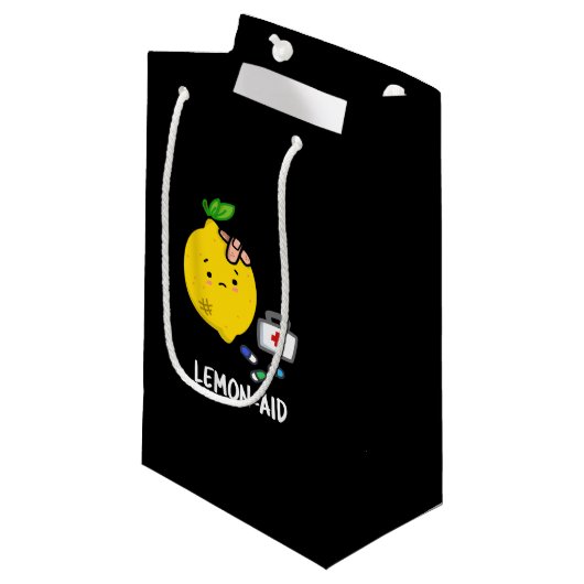 Lemon-aid Grappig EHBO Lemon Pun Dark BG Klein Cadeauzakje (Voorkant Gekanteld)