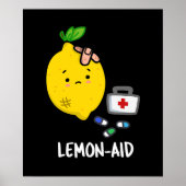 Lemon-aid Grappig EHBO Lemon Pun Dark BG Poster (Voorkant)