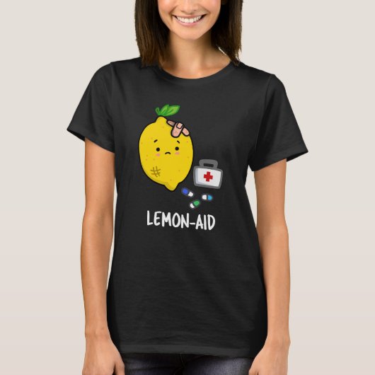 Lemon-aid Grappig EHBO Lemon Pun Dark BG T-shirt (Voorkant)