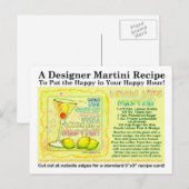 Lemon Aide Martini Recept Briefkaart (Voorkant / Achterkant)