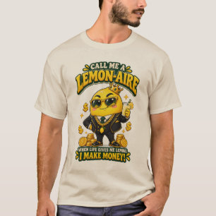 Lemon-Aire Grappige Miljonair Citroen Woordspeling T-shirt