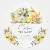  Lemon Alle gelegenheden Tea Party Dank u Ronde Sticker (Voorkant)