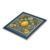 Lemon Almafi Blue Mediterranean Art Nouveau Tegeltje (Zijkant)