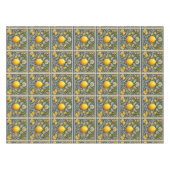 Lemon Amalfi Blue Mediterranean Art Nouveau Tafelkleed (Voorkant (Horizontaal))