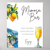 Lemon Amalfi Coast Mimosa Bar Teken Vrijgezellenfe Poster (Voorkant)