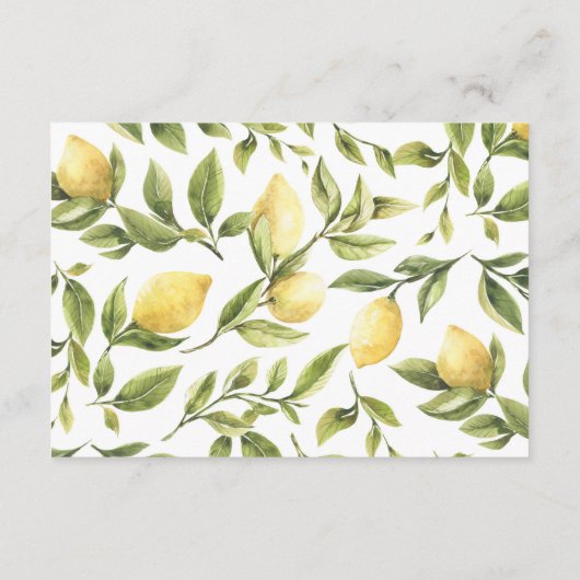 Lemon Amalfi Kust Bruiloft Kleding Enclosure Kaart (Achterkant)