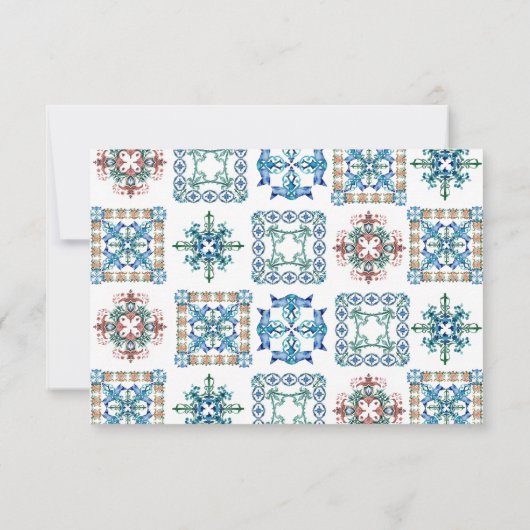 Lemon Amalfi Tegel Bruiloft RSVP Kaart (Achterkant)