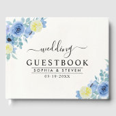 Lemon and Blue Mediterranean Wedding Gastenboek (Voorkant)