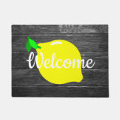 Lemon and Faux Wood "Welcome" Deurklep Deurmat (Voorkant)