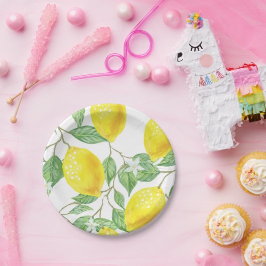 Lemon and Leaves Party Time Citrus Paper Bord (Feest)