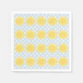 Lemon and Light Blue Summer Napkins Servet (Voorkant)