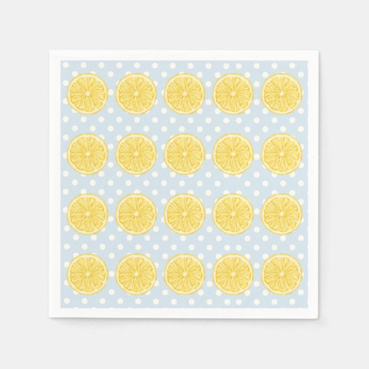 Lemon and Light Blue Summer Napkins Servet (Voorkant)