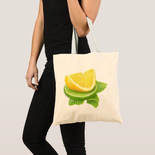 Lemon and lime slices tote bag (Voorkant (product))