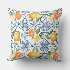 Lemon and Orange Mediterranean Throw Pillow Buitenkussen