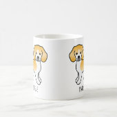 Lemon and White Beagle Cartoon Dog & Custom Text Koffiemok (Center)